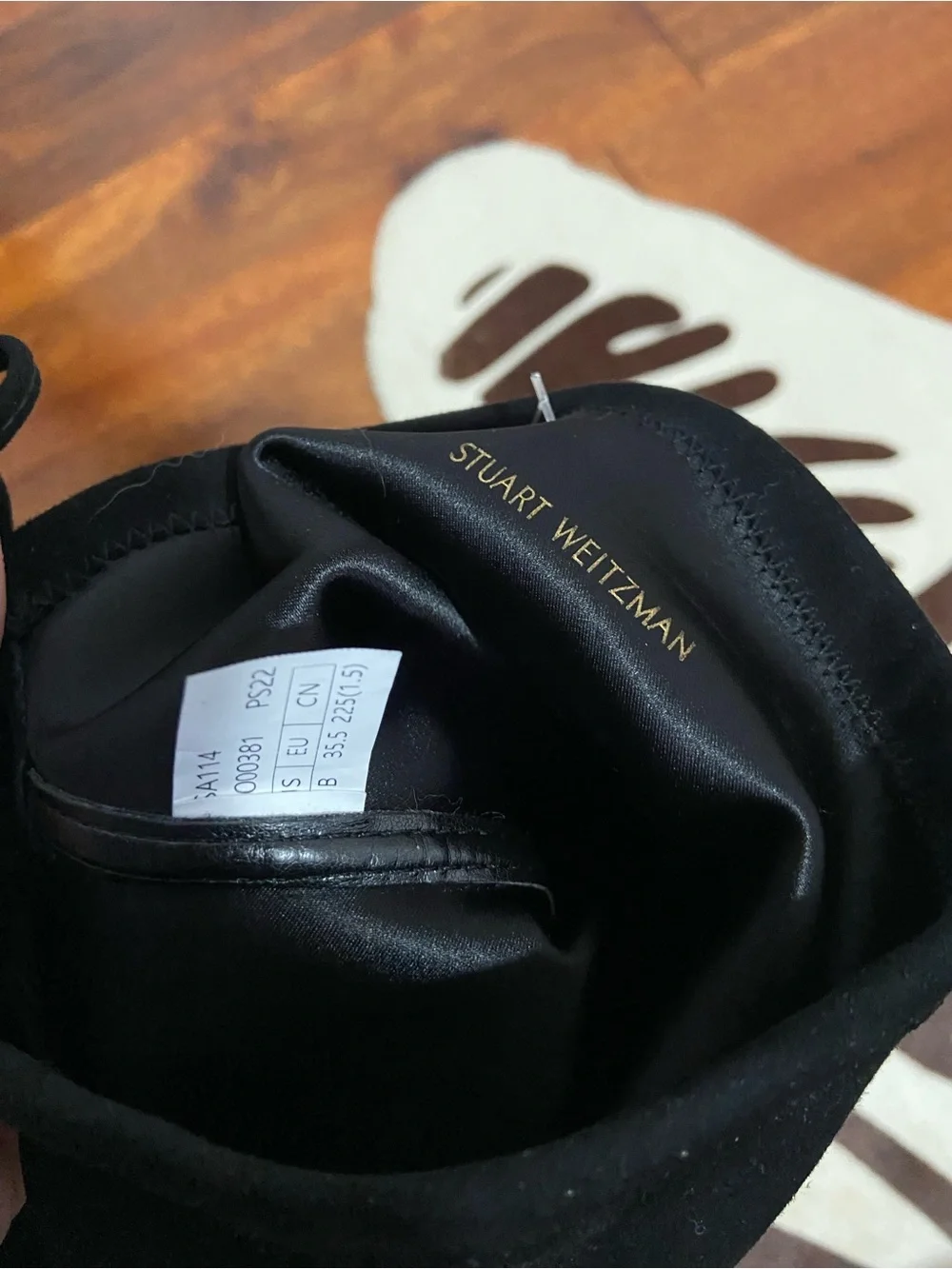 Stuart Weitzman black suede leather over the knee stretch boots 5 NWOT